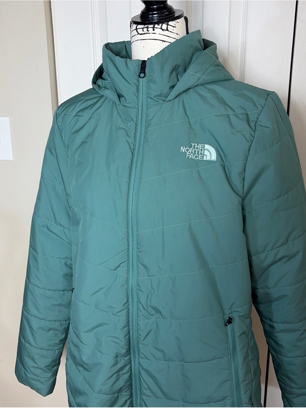 The North Face Green Puffer Hooded Tamburello Jacket - Women's Size Large - Picture 4 of 16